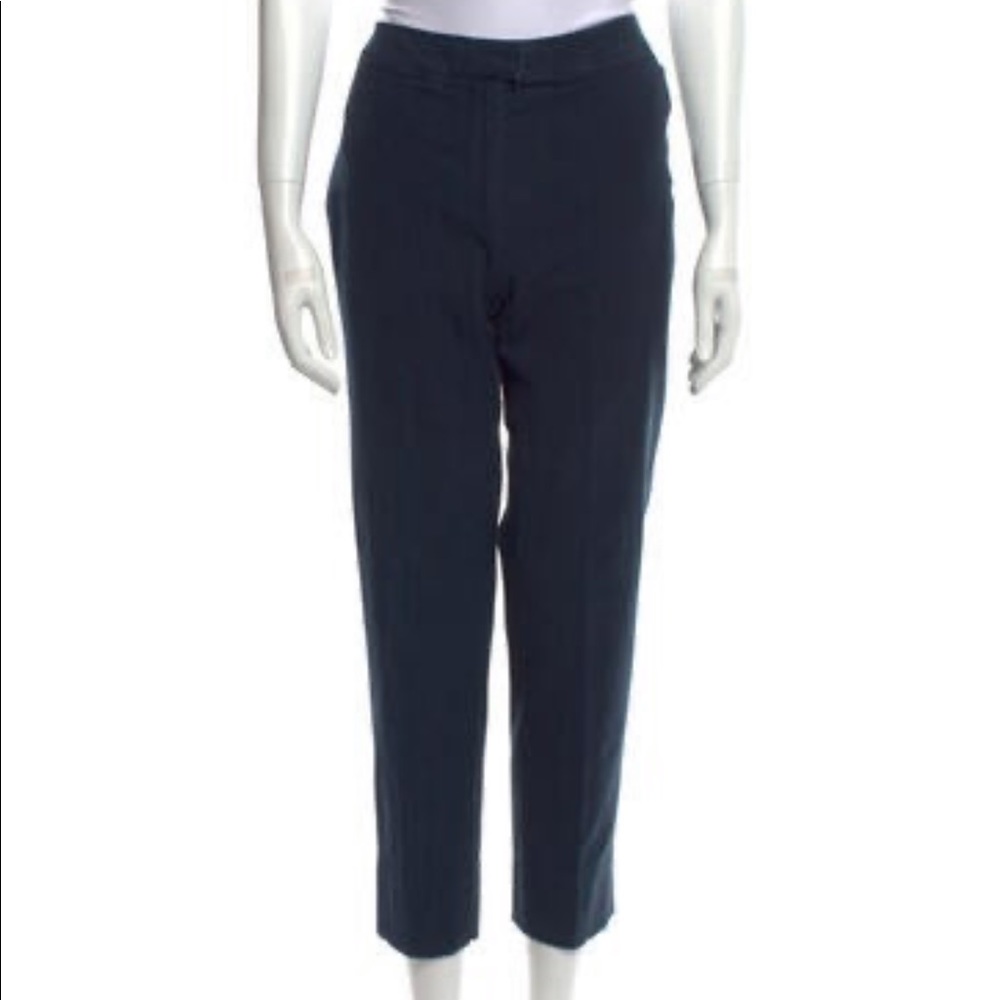 Piazza Sempione women’s Brigitte high waisted Straight Leg Pants navy blue